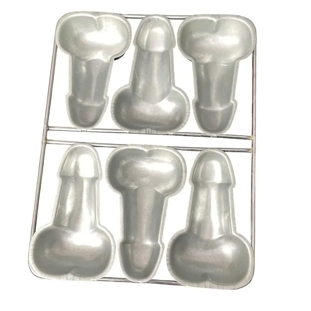 Bachelorette Novelty Muffin Cake Pan Phallic Shaped Makes 6 Sorority Party Bake